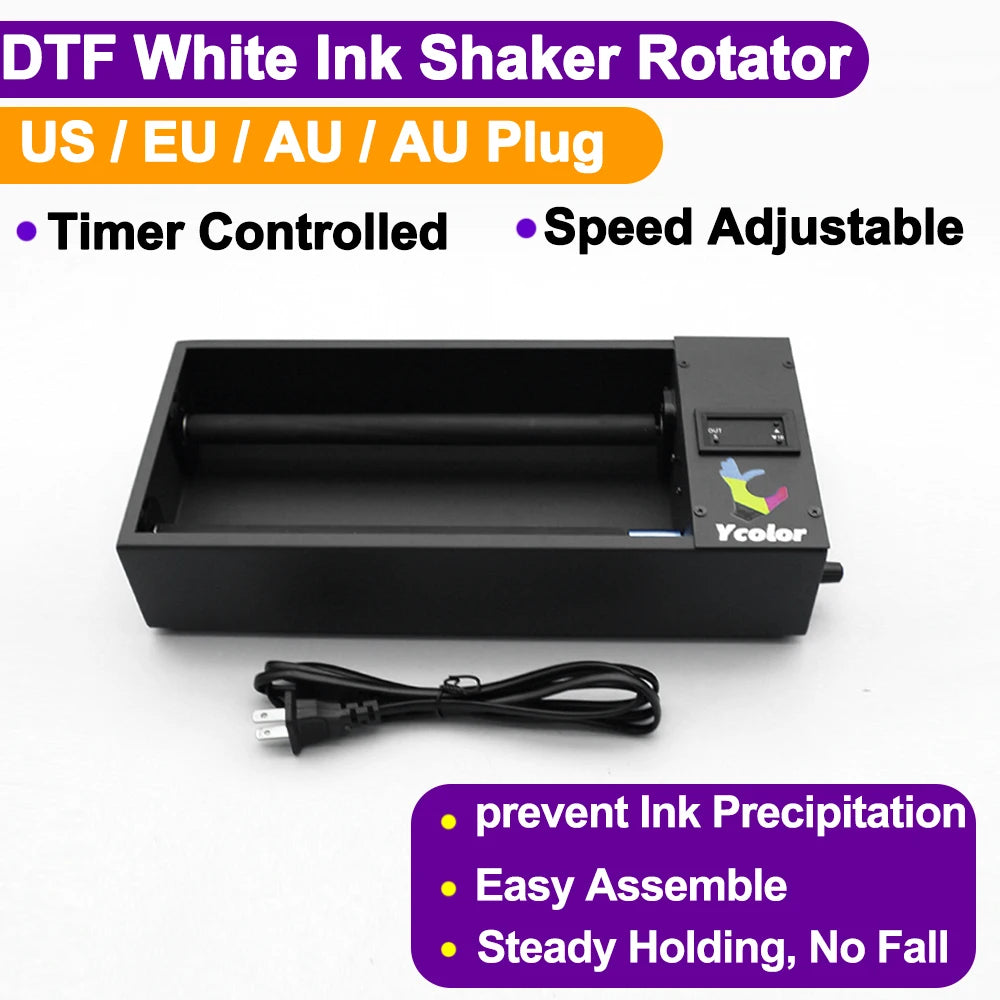 DTF DTG UV White Ink Roller Shaking Machine Avoid Sediment Deposition Timer Control Speed Adjustable Prevent Ink Precipitation