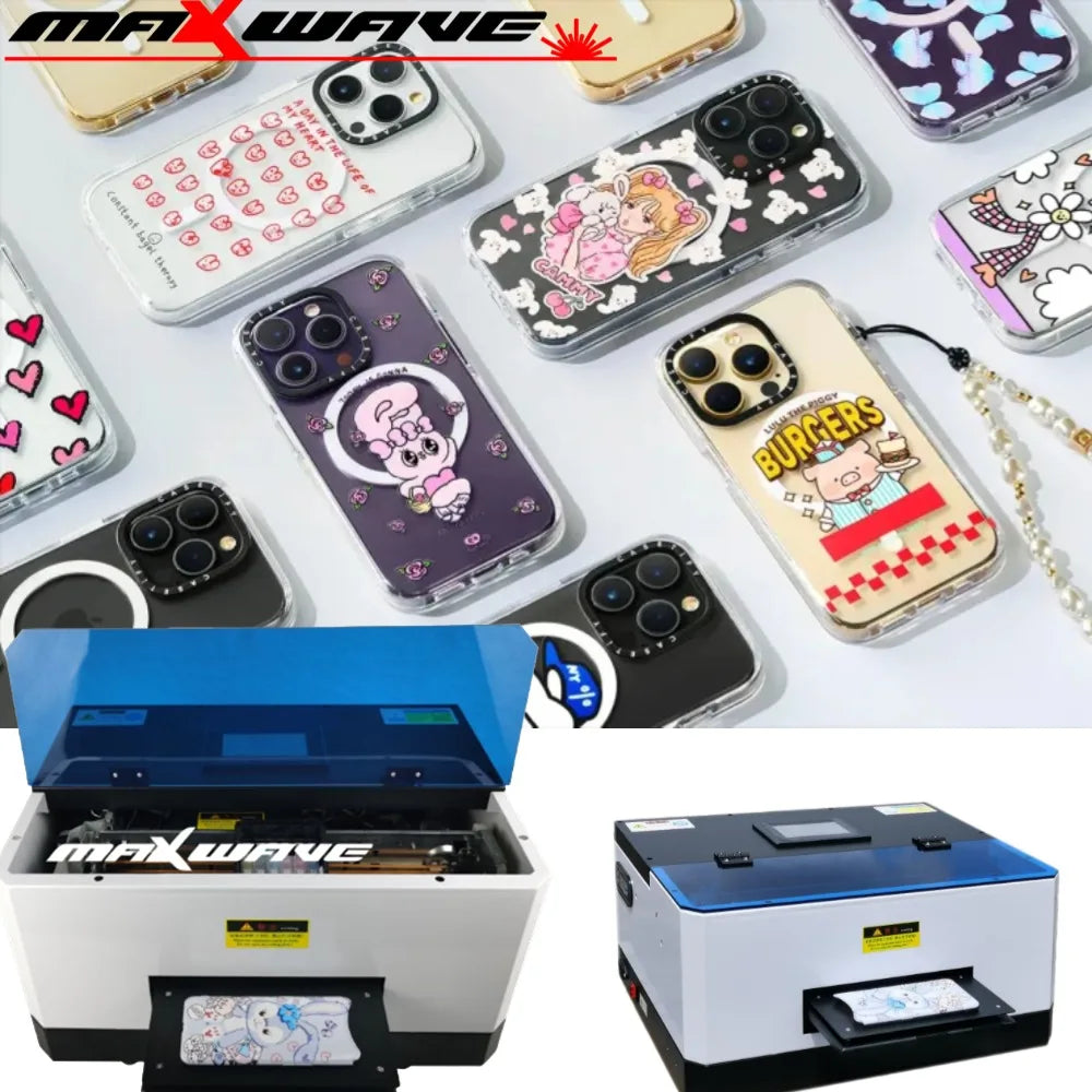 DTF A5 UV LED Phone Case Printer Machine Kit Curing Lamp, Software for Small Business Custom Case Production iPhone Android
