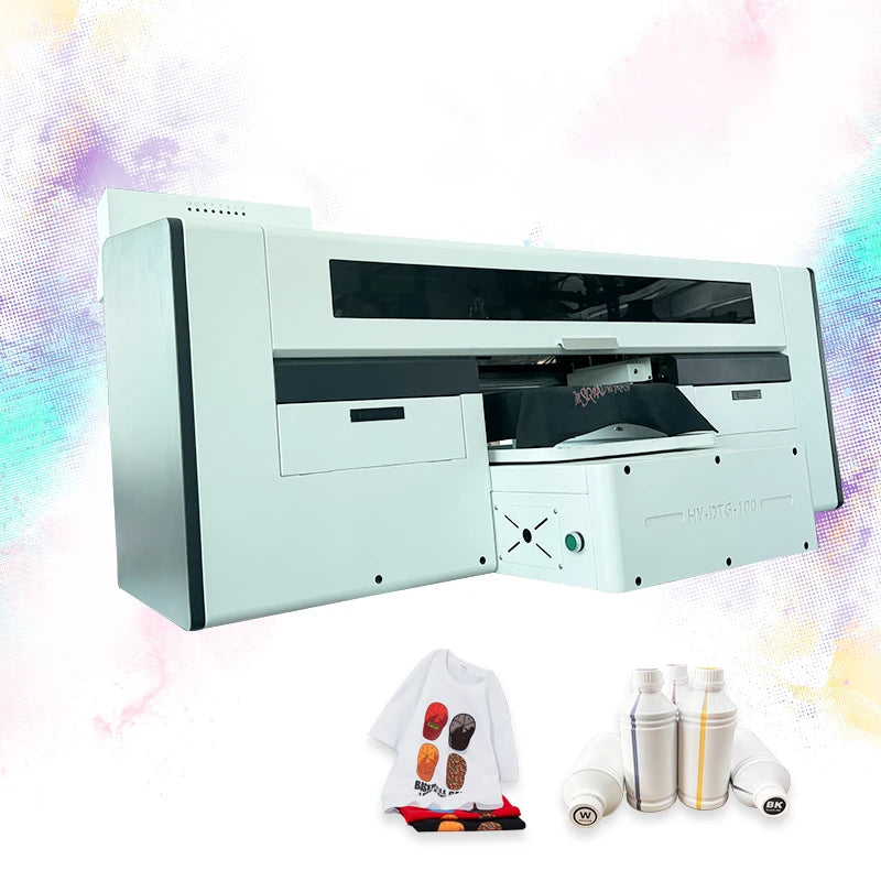 Guangzhou Manufacturer Automatic Digital DTG T-Shirt Inkjet Printer 4Pcs I3200 Printheads A3 Dimension Fabrics Printing Machine