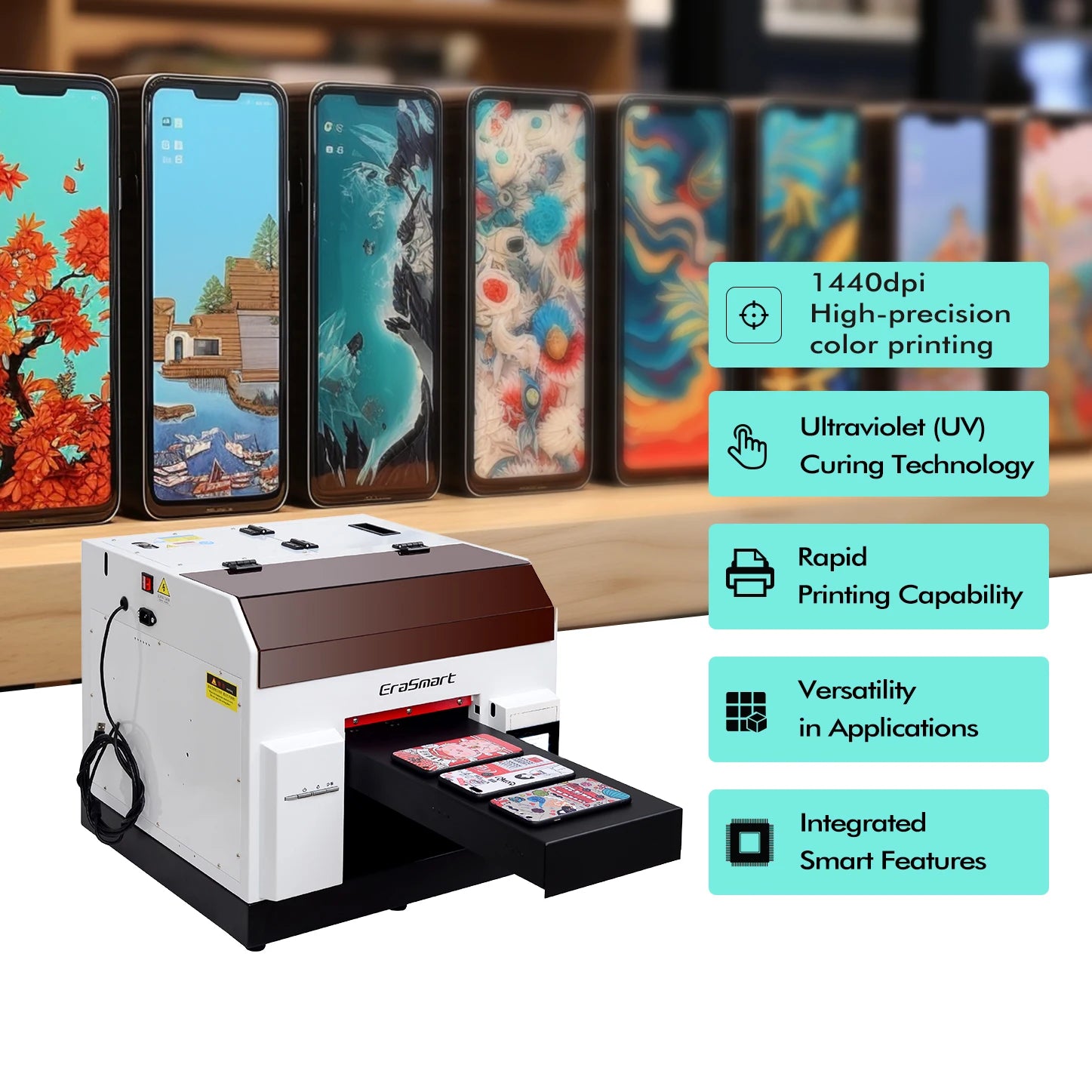 Erasmart Custom Logo Cheap A4 DTG Digital Flatbed Printer DTG Printing Machine for Bottle