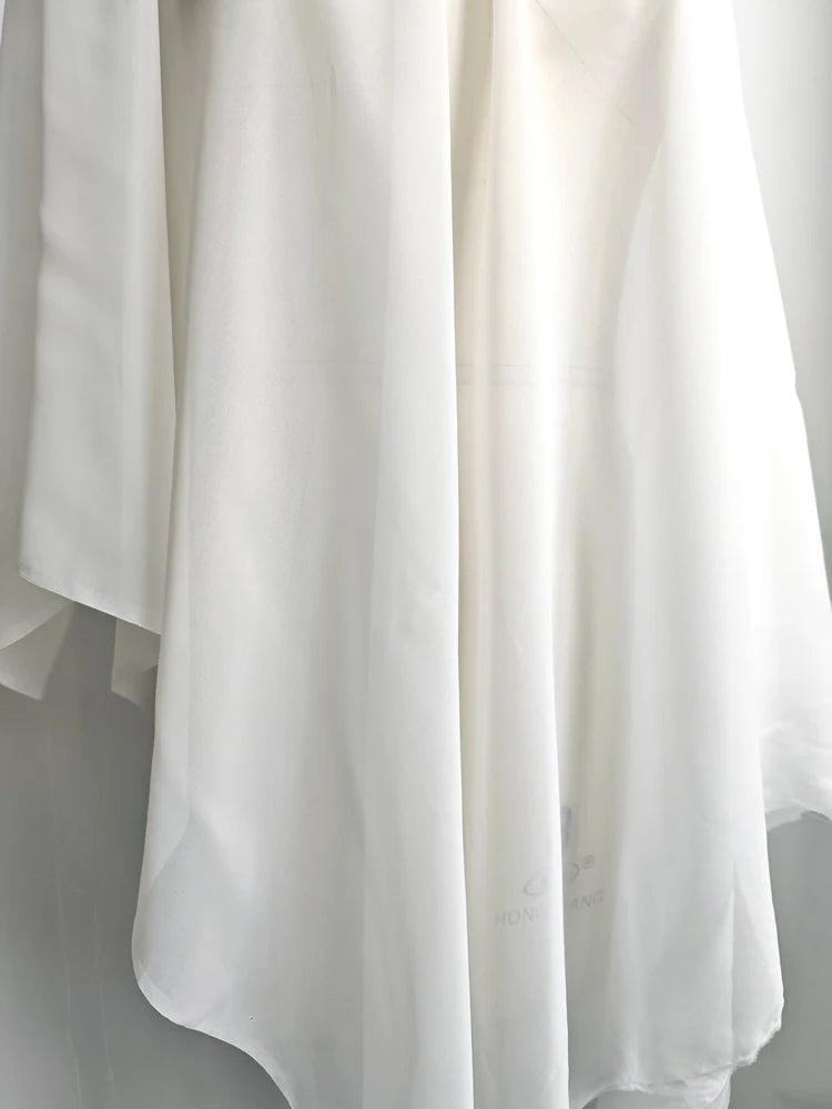 53'' Wide By Meters Mulberry Silk Cotton Chiffon Gauze Ivory Natural White Silk Fabric Wedding, Scarf, Lining