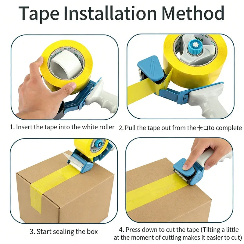 5cm Heavy Duty Tape Dispenser - Manual Packing Machine with Cutter for Office, Shipping & Warehouse Sealing