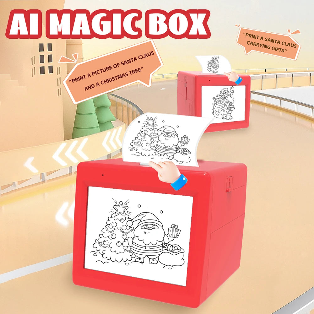 AI New Magic Box Voice Text Picture Printing Mini Thermal Printer WIFI Connect To Mobile Phone Parent-child Interaction Portable