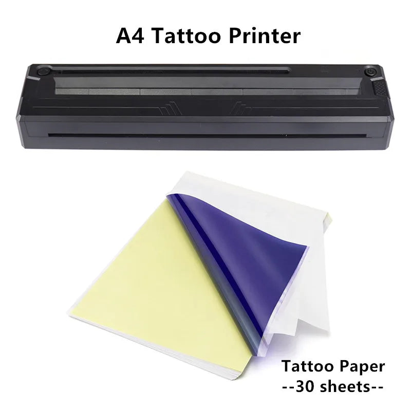 Portable Bluetooth A4 Tattoo Printer Wireless Tattoo Stencil Printer Suitable for Artists&Beginners Supports Phones/Tablets/PC