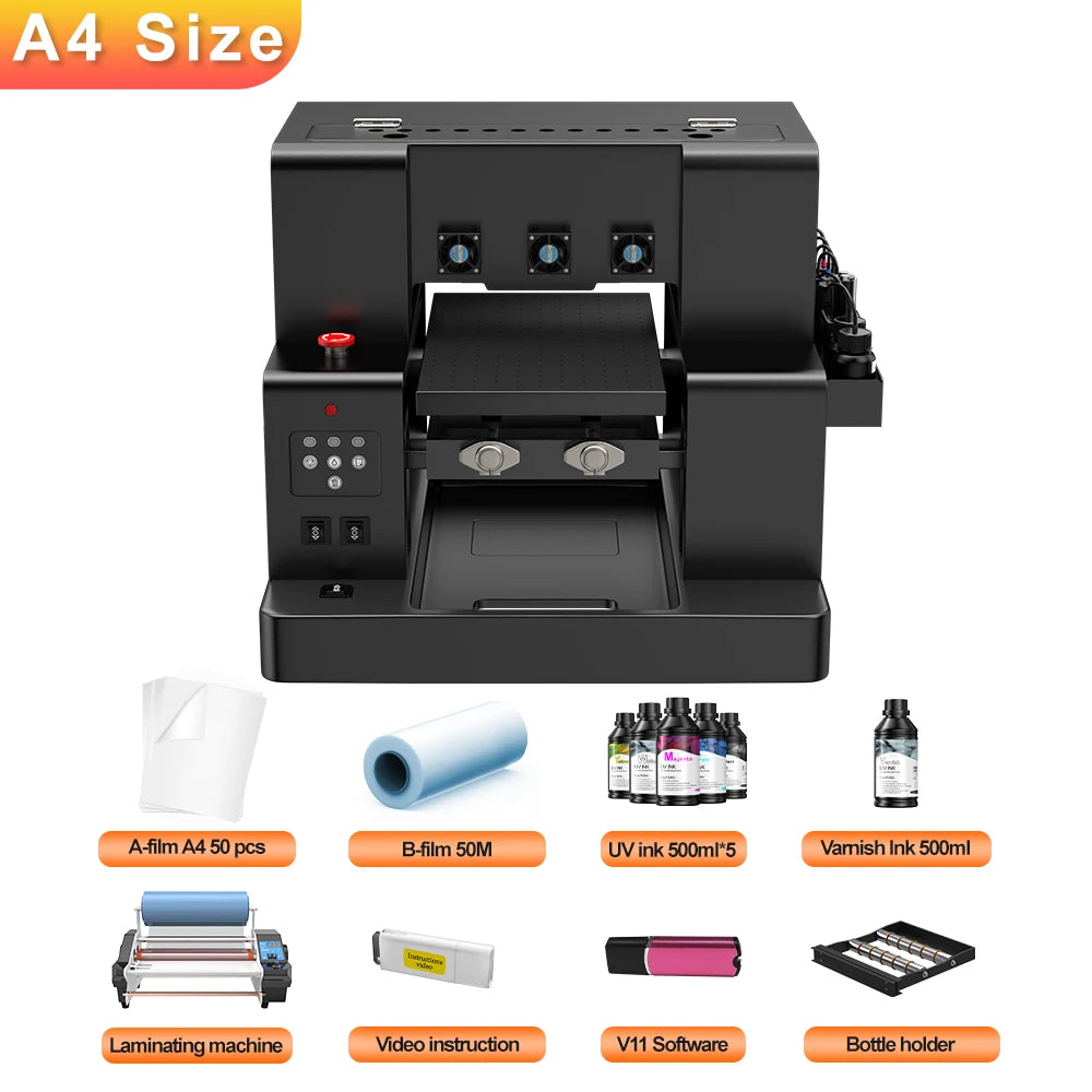 A3 UV Printer Impresora L805 UV Printer Machine UV Flatbed Printer For Bottle Wood Metal A4 UV DTF Printer Sticker 3d Printe