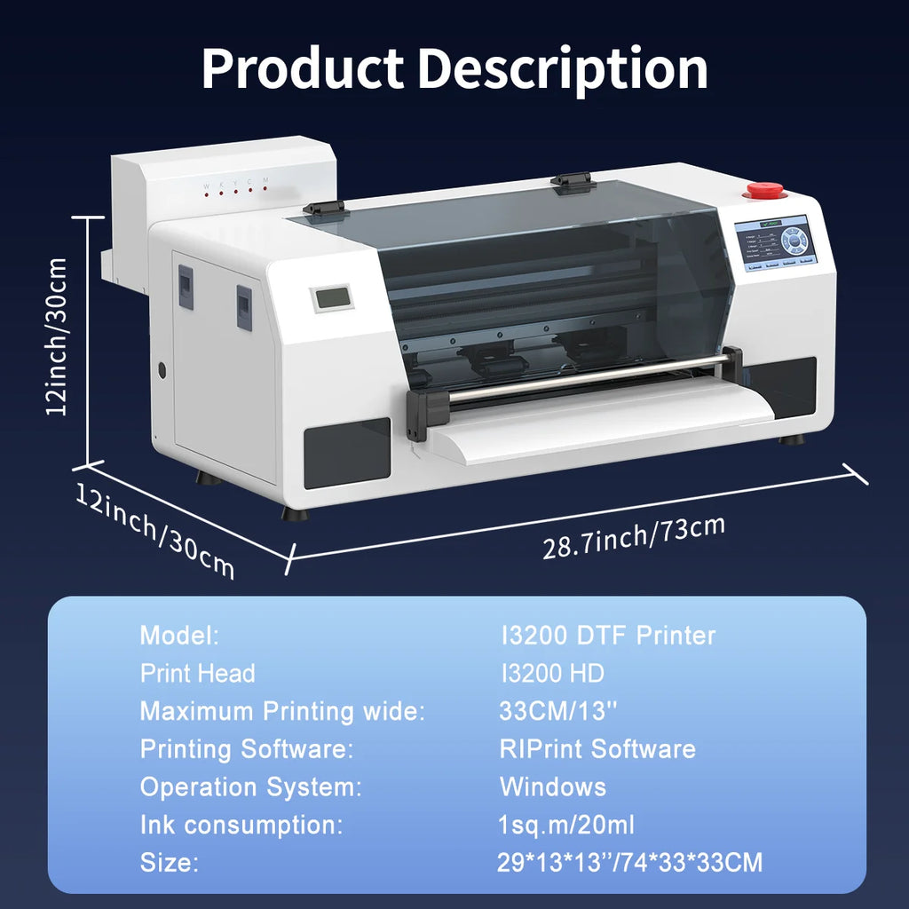 Colorsun A3 DTF Printer With Powder Shaker I3200HD Impresora A3 DTF Printing Machine A3 DTF Printers For T-shirt Hoodies Cloth