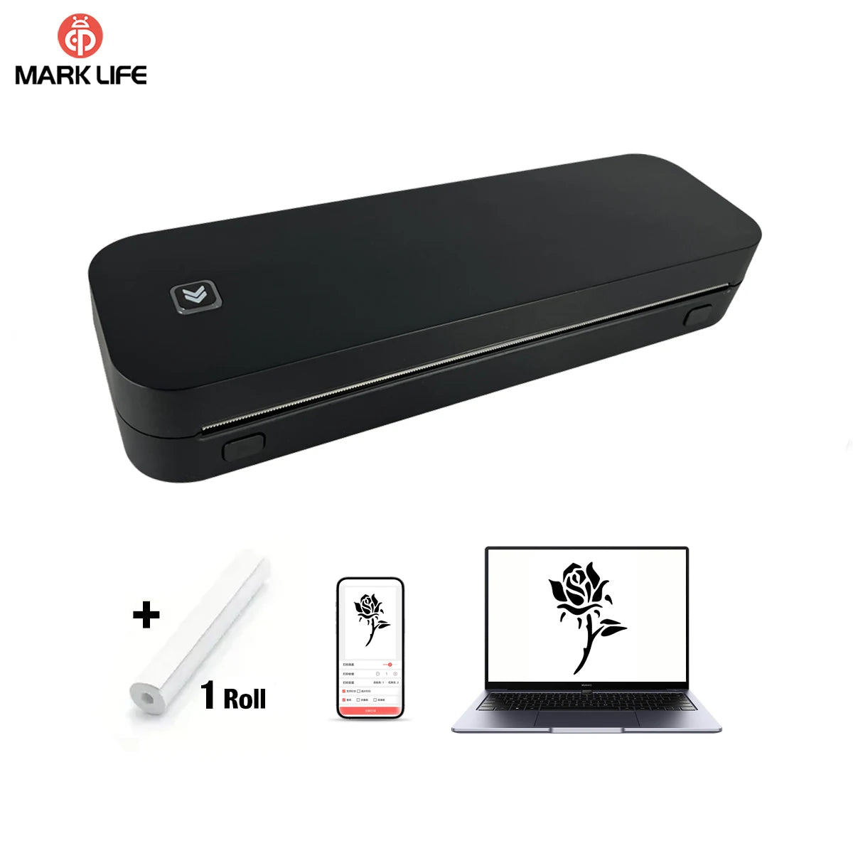 Marklife Thermal A4 Paper Printer D210 Portable Bluetooth Thermal Tattoo PrinterCompatible ios/Android For Home School Office