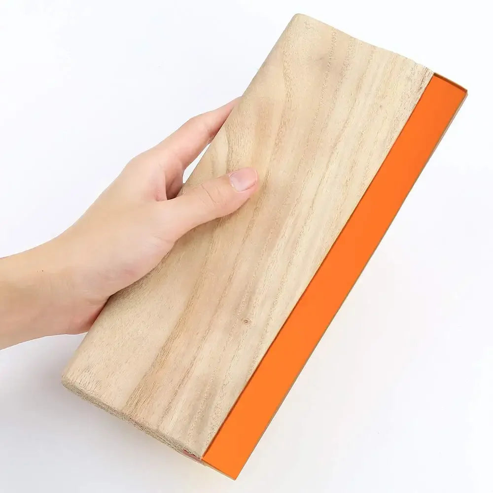 Screen Printing Squeegee with Wooden Anti-Slip Handle, High-Elastic Silicone Blade, Water-oil dual use, Anti-stick, Easy clean