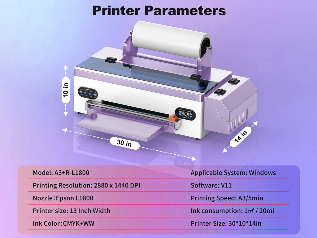 OYfame A3 Impresora dtf R1390 DTF Printer with Oven A3 Transfer Printer Machine Direct to Film With White Ink Circulation System