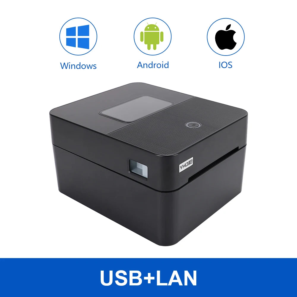 YHDAA 4 Inch Thermal Shipping Label Printer, Support Receipt Printing Waybill Printer 4x6, USB/WIFI/BT Connection Optional