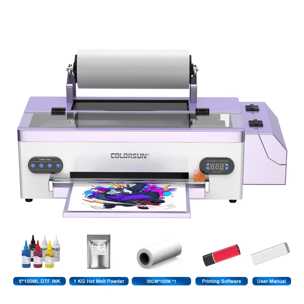 Colorsun A3 DTF Printer Impresora A3 DTF T-Shirts Printing Machine Direct to Film A3 DTF Printer For T-Shirts Bags Hoodies