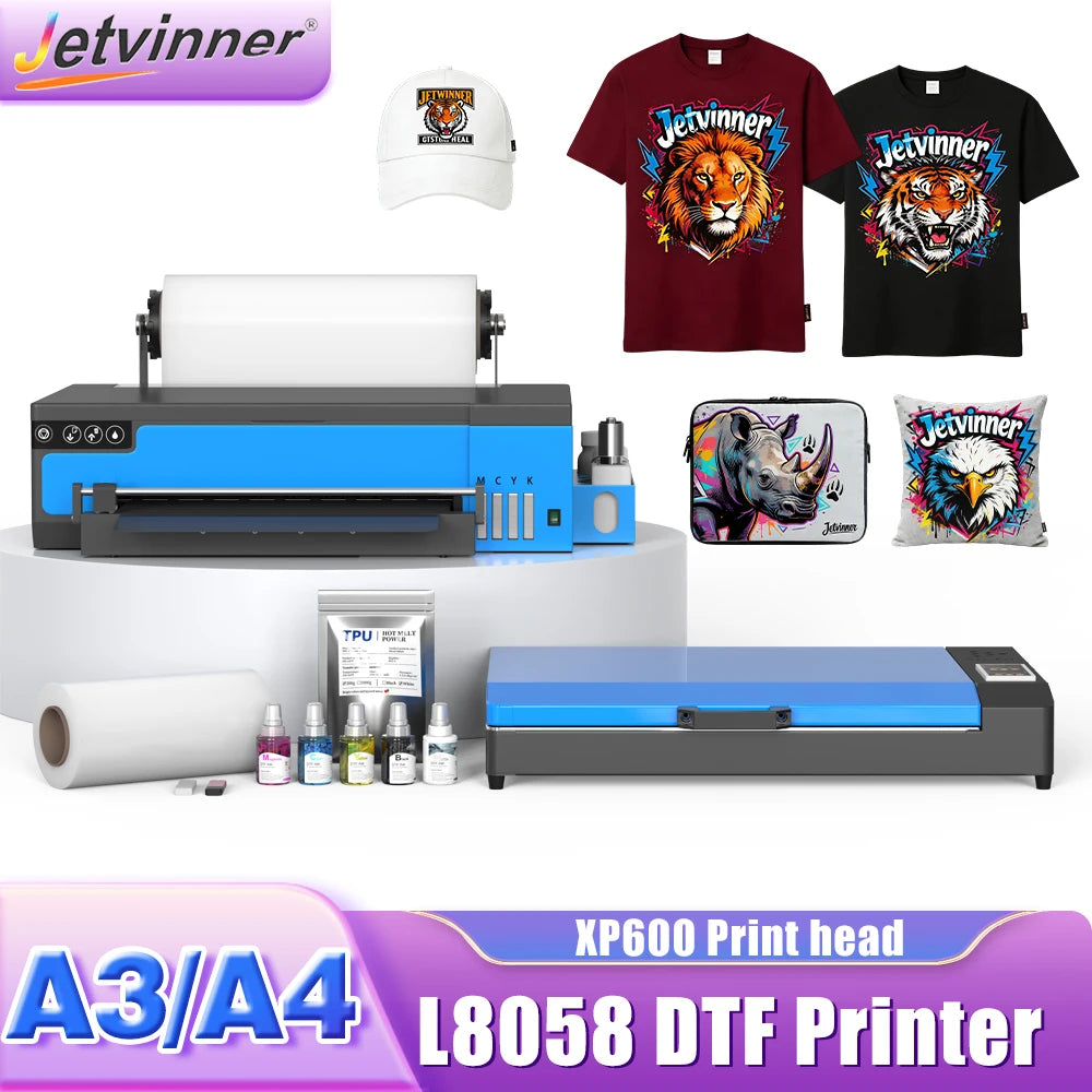 A3 DTF Printer For Epson XP600 Impresora dtf a4 with Roll Feeder Direct to Film Transfer Printer Clothes tshirt Printing Machine