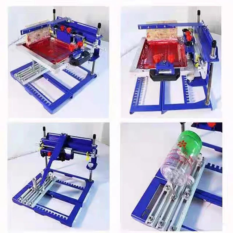 Manual QMH170 Cylinder Curved Screen Printing Machine Pen Cup Mug Bottle Bucket Silk Screen Printer Machine Desktop