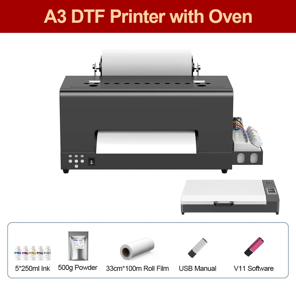 A4 A3 DTF Printer for Epson L805 Printhead Direct to Film Transfer DTF Printing Machine for All Dark & Light T-Shirts Fabrics