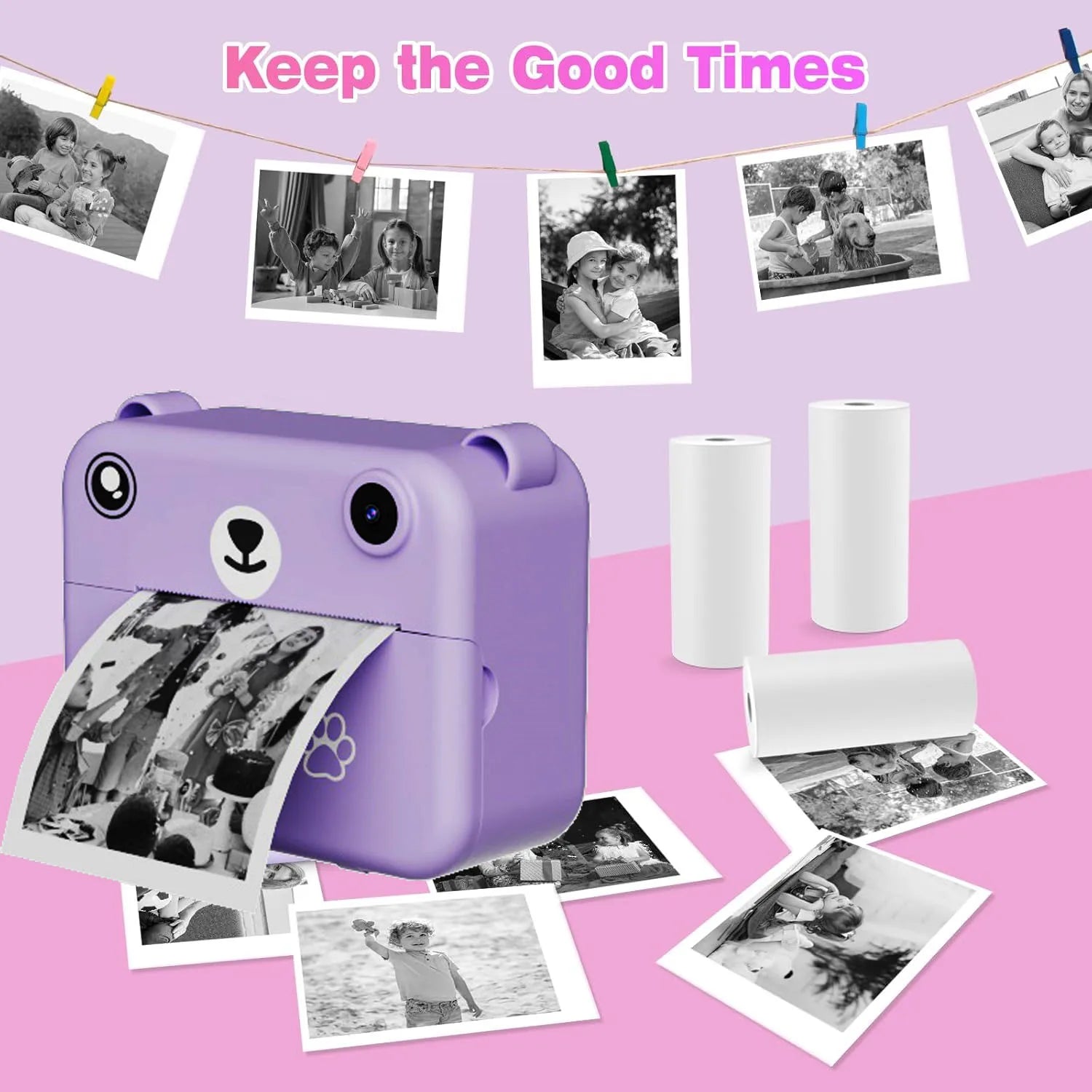 5/10 Rolls Kids Instant Camera Refill Print Paper Film Coreless Thermal Print For 57mm Portable Cash Registers Mobile Printer