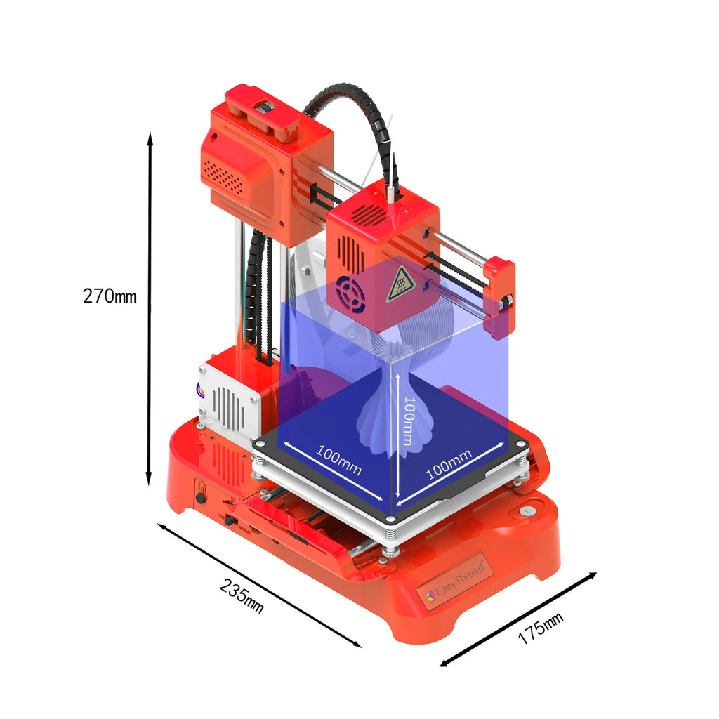 EasyThreed Mini 3D Printer K9 Toys And Models Printing For Kids Gift Designers And DIY 3D Printer K7 Kit Machine FDM Blue Black