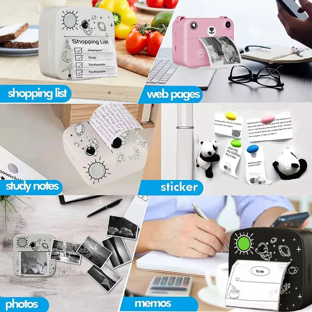 5/10 Rolls Kids Instant Camera Refill Print Paper Film Coreless Thermal Print For 57mm Portable Cash Registers Mobile Printer