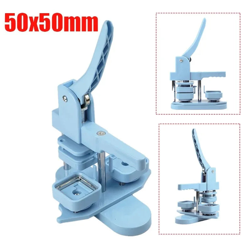 50x50mm Square Refrigerator Badge Press Machine Rotating Manual Making Fridge Magnet Badge Pins for Business Gifts Home Office