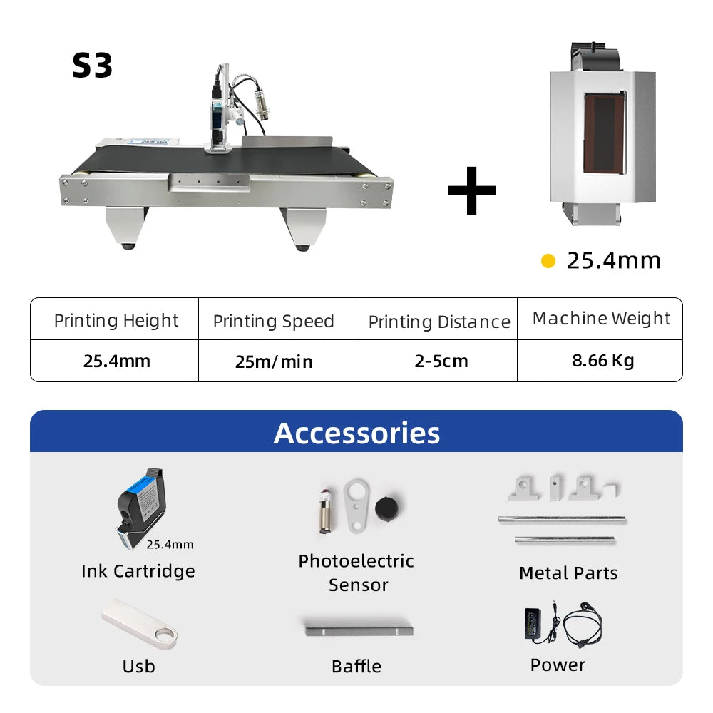 Willita Online TIJ Inkjet Printers with Conveyor Belt All in One For Barcode Expiry Date QR Code Logo Continuous Coding Machine