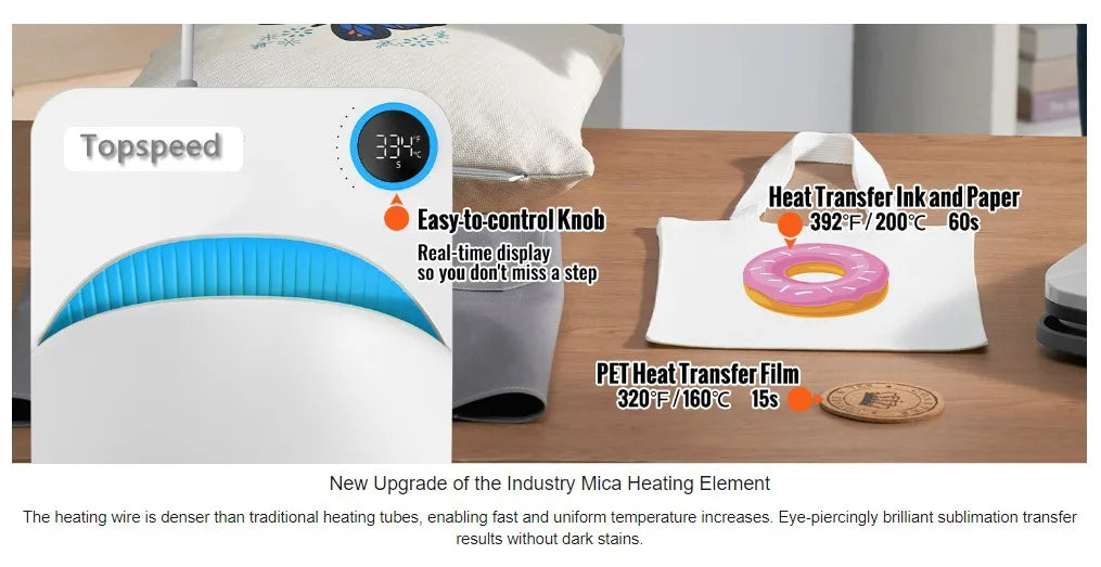 9x9/12x10 inch Portable Heat Press Machine DIY Shirt Printing Multifunctional Sublimation Transfer for HTV Vinyl T-shirt Bag