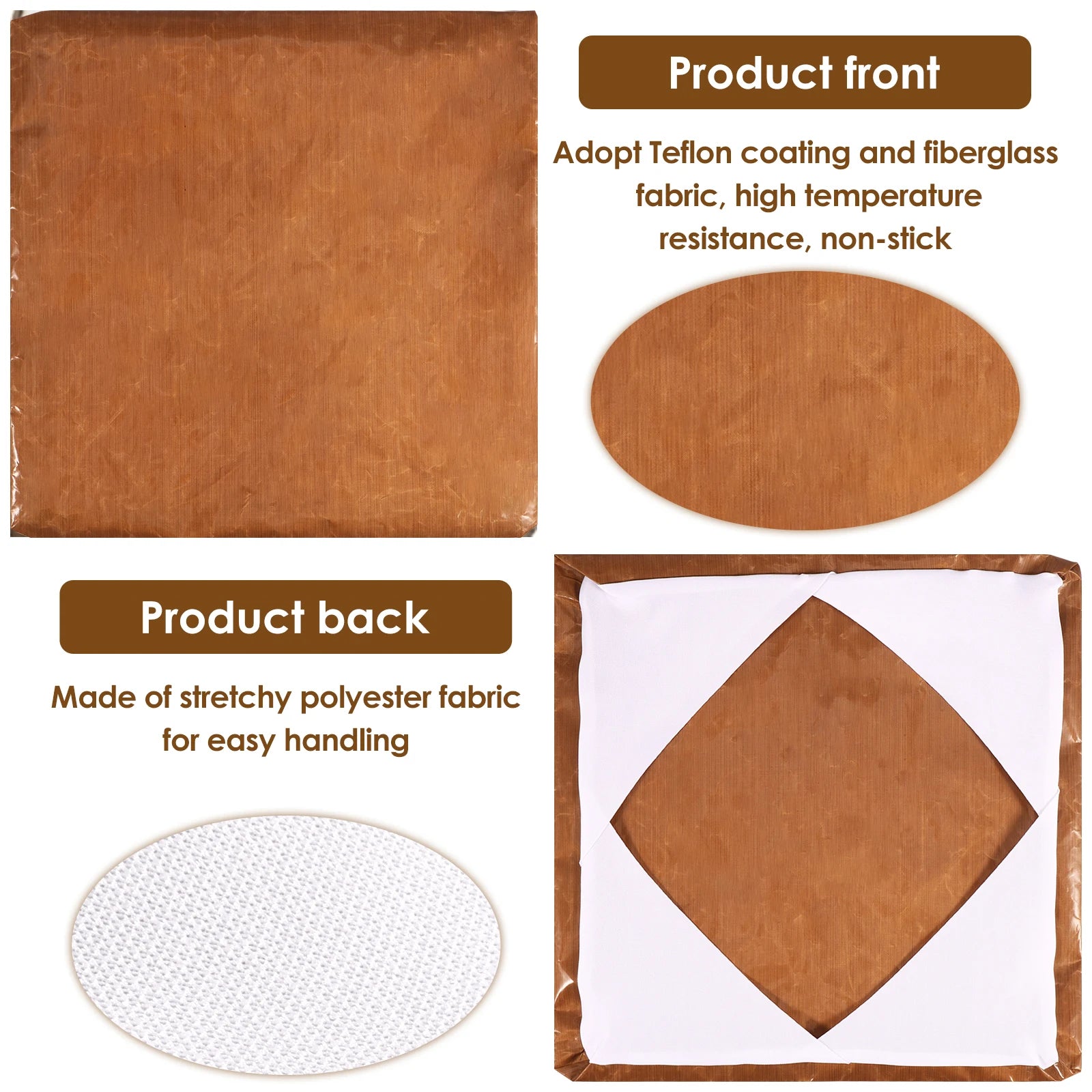 2Pcs Wrap Cover for Heat Press Platen Non-Stick High Temperature Resistant Teflon Protector for Remove Residue Ink and Adhesive