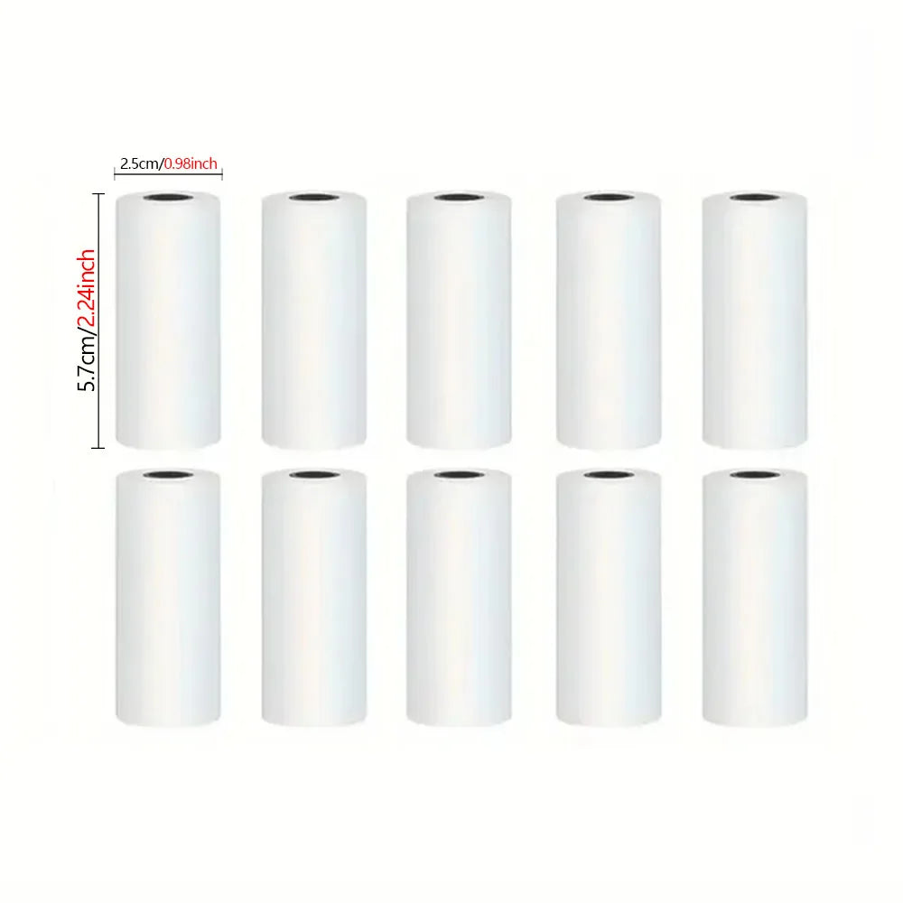5/10 Rolls Kids Instant Camera Refill Print Paper Film Coreless Thermal Print For 57mm Portable Cash Registers Mobile Printer
