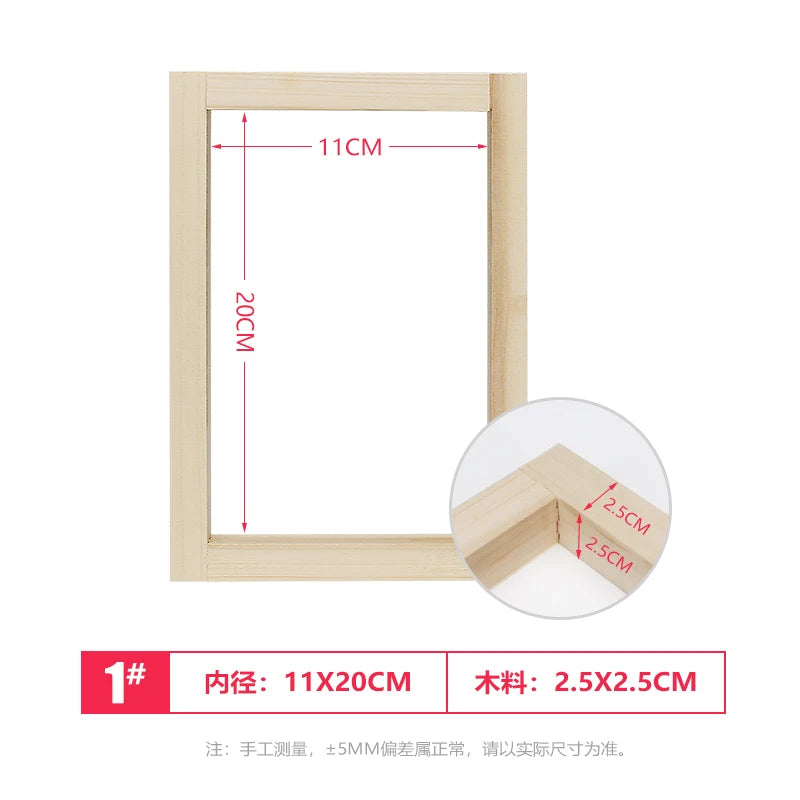 6pcs Wooden Screen Printing Frames Durable Silk Screen Printing Wood Frame for Screen Print Stencil Tool Parts A3/A4/A5
