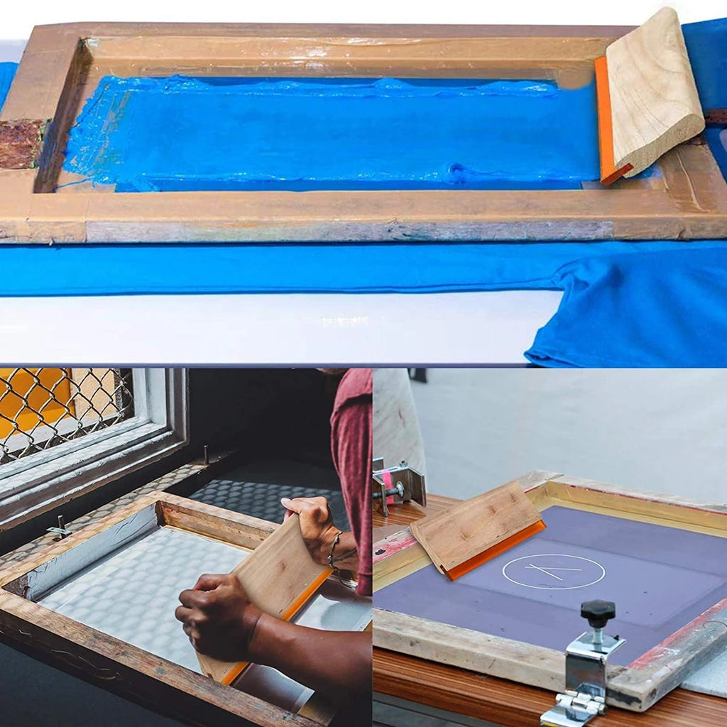 13/16/24/27/33/50cm 75 Durometer Screen Printing Squeegee Board Wooden Inks Scraper for Silk Screen Printing Fabric Stencil Tool