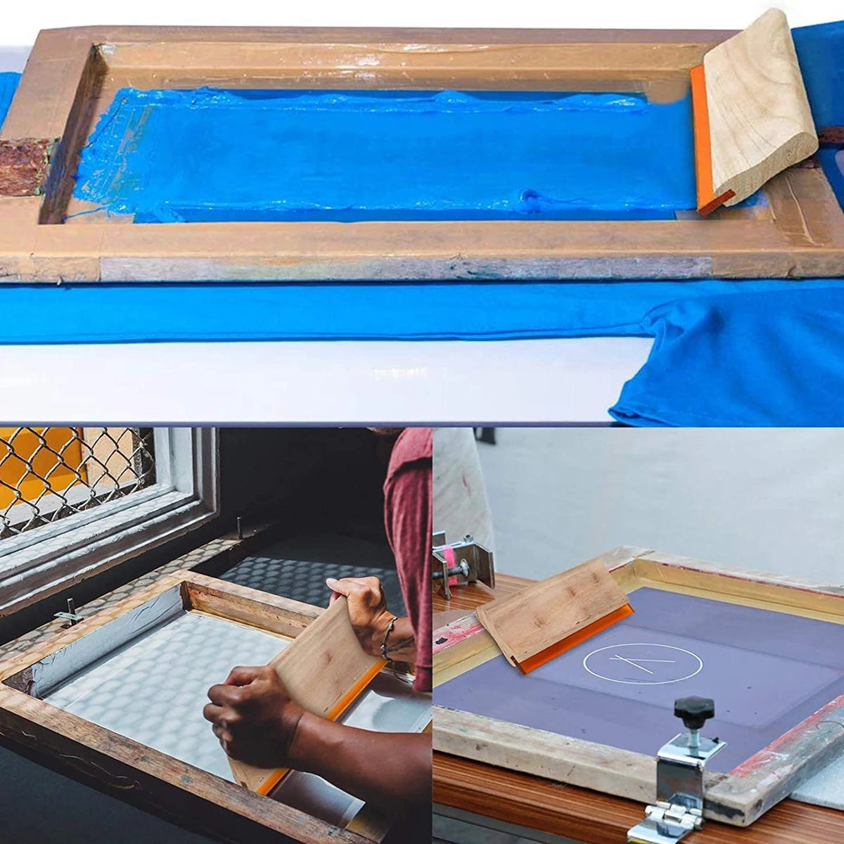 13/16/24/27/33/50cm 75 Durometer Screen Printing Squeegee Board Wooden Inks Scraper for Silk Screen Printing Fabric Stencil Tool