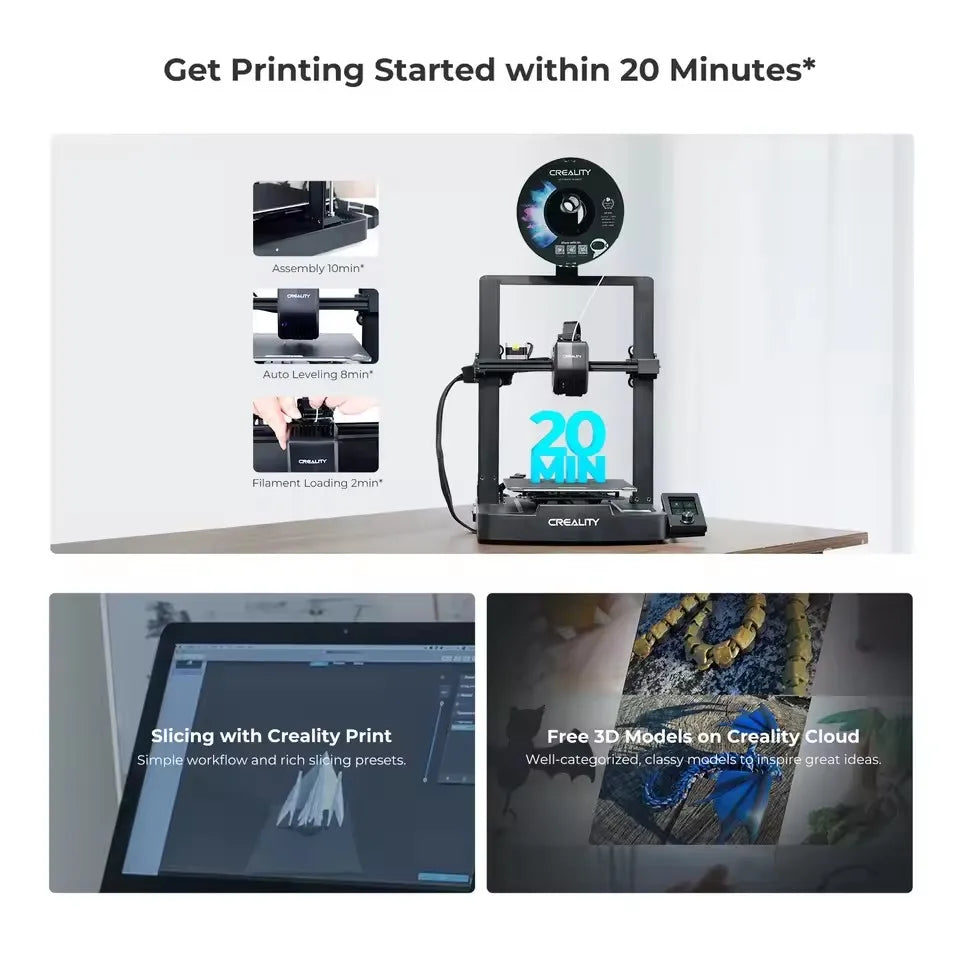 Creality Ender 3 V3 SE/KE 3D Printer Sprite Direct Extrusion 250mm/S Faster Printing Speed Dual Z-Axis CR Touch Control Screen