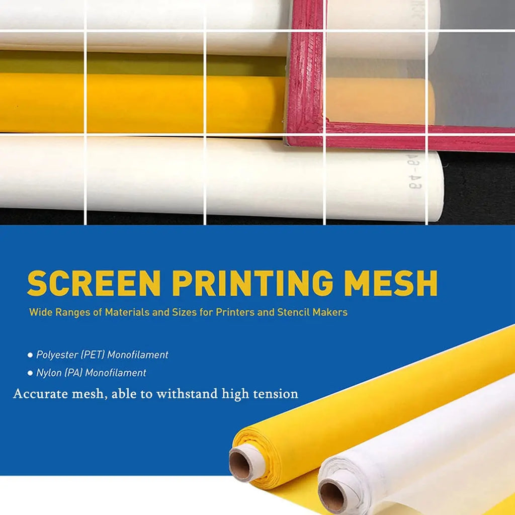 3 Meters 127cm Screen Printing Mesh White Silk Screen Printing Mesh Fabric High Tension Mesh Stencil Making Inks Supplies