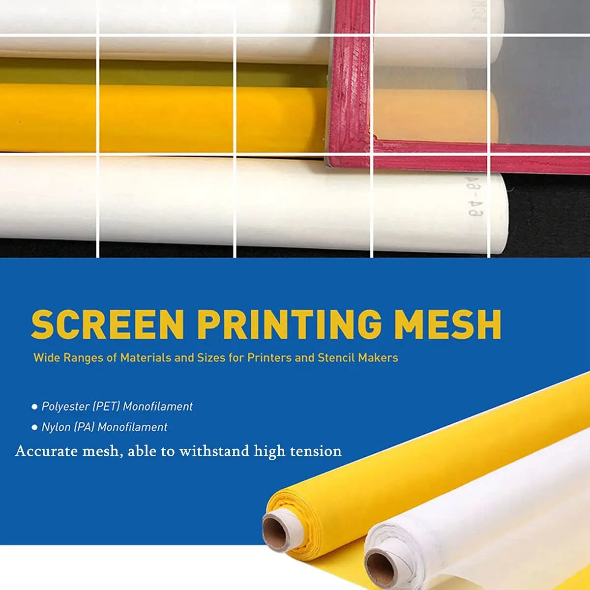 3 Meters 127cm Screen Printing Mesh White Silk Screen Printing Mesh Fabric High Tension Mesh Stencil Making Inks Supplies