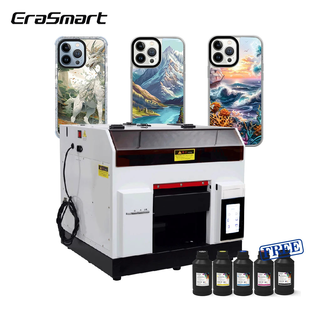 Erasmart Custom Logo Cheap A4 DTG Digital Flatbed Printer DTG Printing Machine for Bottle