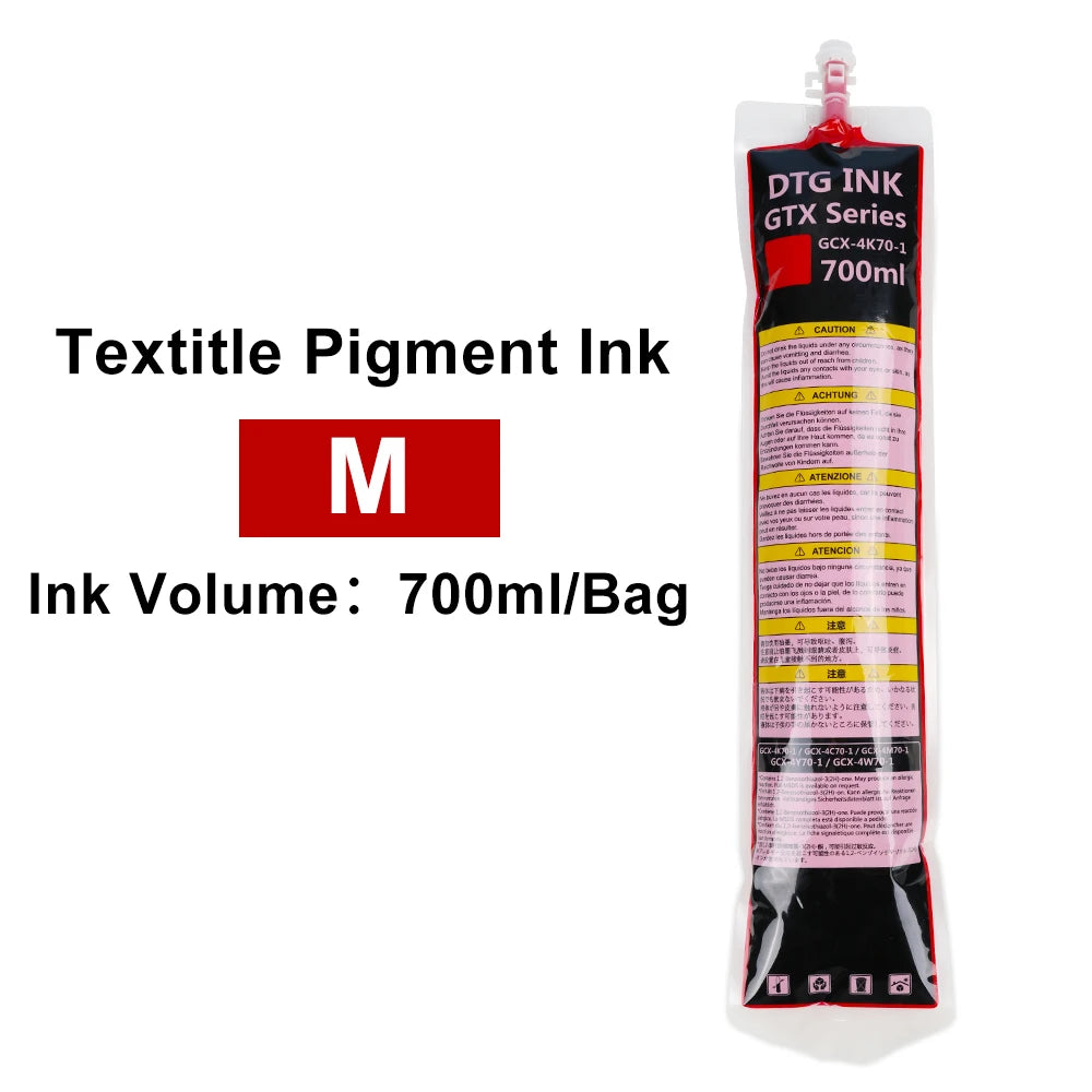 Winnerjet GTX ink bag 700ml High quality DTG Textile ink For Brother GTX-422 GTX-423 GTX-425 GTX-600 GTX PRO Brother printer ink