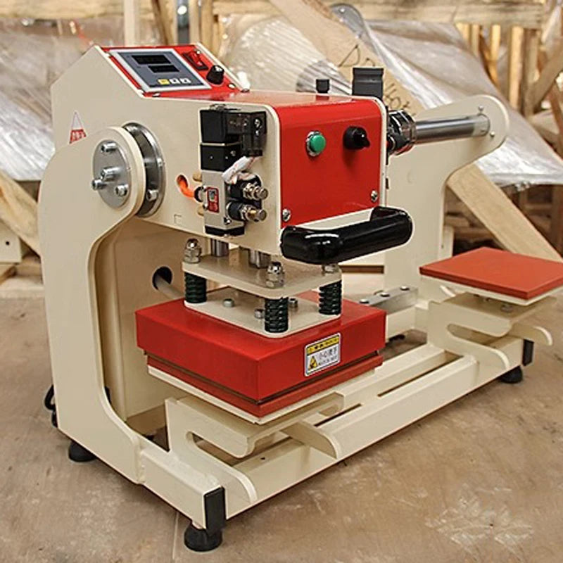 Double-position Sublimation Label Heat Press Machine Pneumatic Automatic Hot Stamping Machine for DIY T-Shirt Printer Phone Case