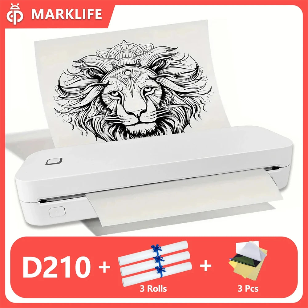 Marklife Portable A4 Thermal Printer Bluetooth-compatible Photo PDF Printing Machine Folded Rolls Paper for Office Home Travel