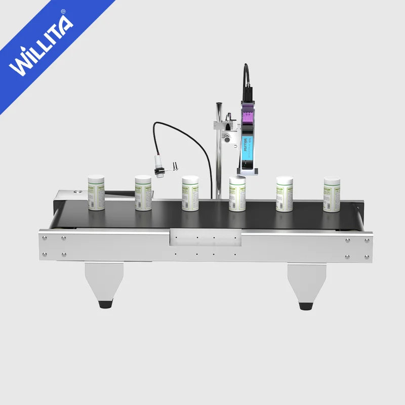 Willita Online TIJ Inkjet Printers with Conveyor Belt All in One For Barcode Expiry Date QR Code Logo Continuous Coding Machine