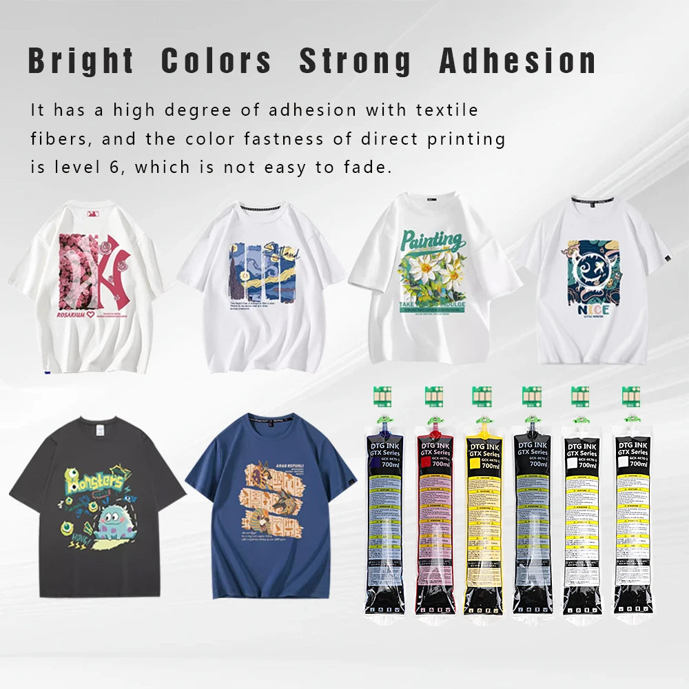 Winnerjet 700ML/Bag DTG Textile Ink Bag With Chip For Brother GTX-422 GTX-423 GTX-425  GTX  GTX PRO printer