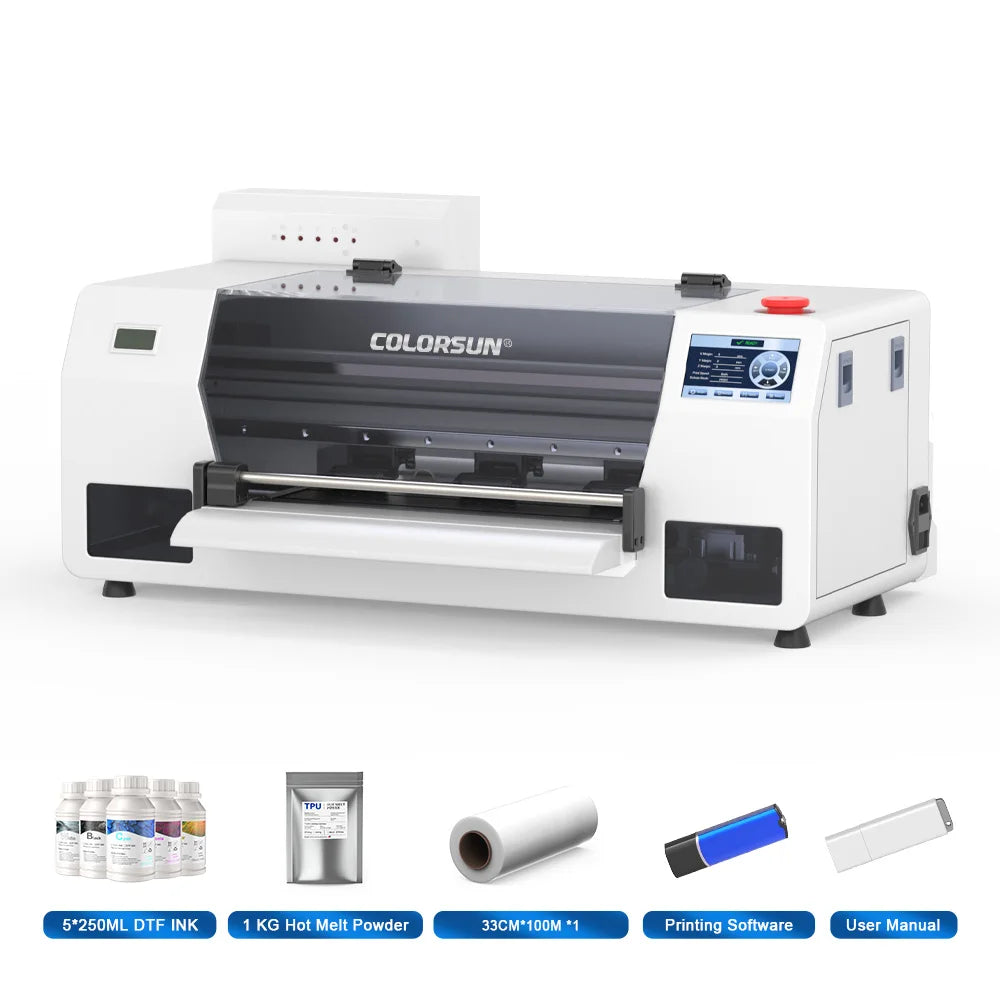 Colorsun A3 DTF Printer With Powder Shaker I3200HD Impresora A3 DTF Printing Machine A3 DTF Printers For T-shirt Hoodies Cloth