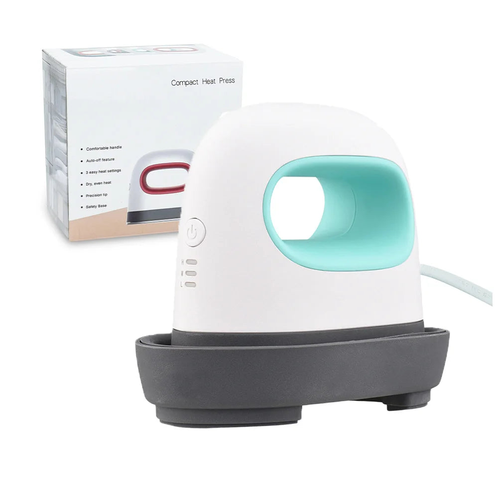 Dtfinova DIY Mini Heat Press Machine for T-shirt Shoes Hats Bags,Portable Handheld Easy Iron for HTV Vinyl Projects iron for HTV
