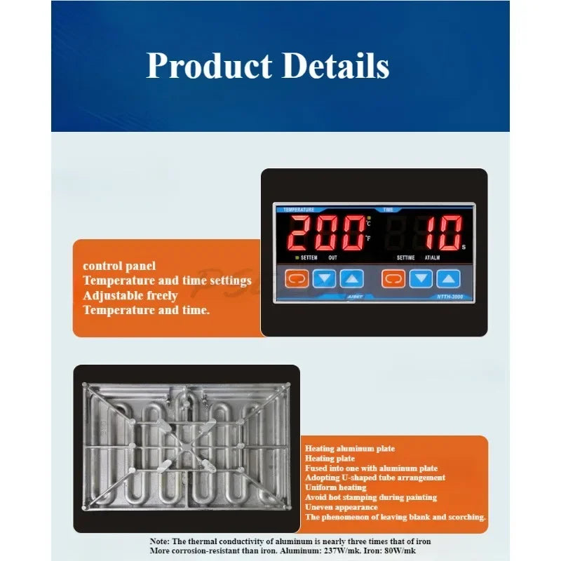 10x15 Manual Heat Transfer Press for Clothing Logos & Trademarks