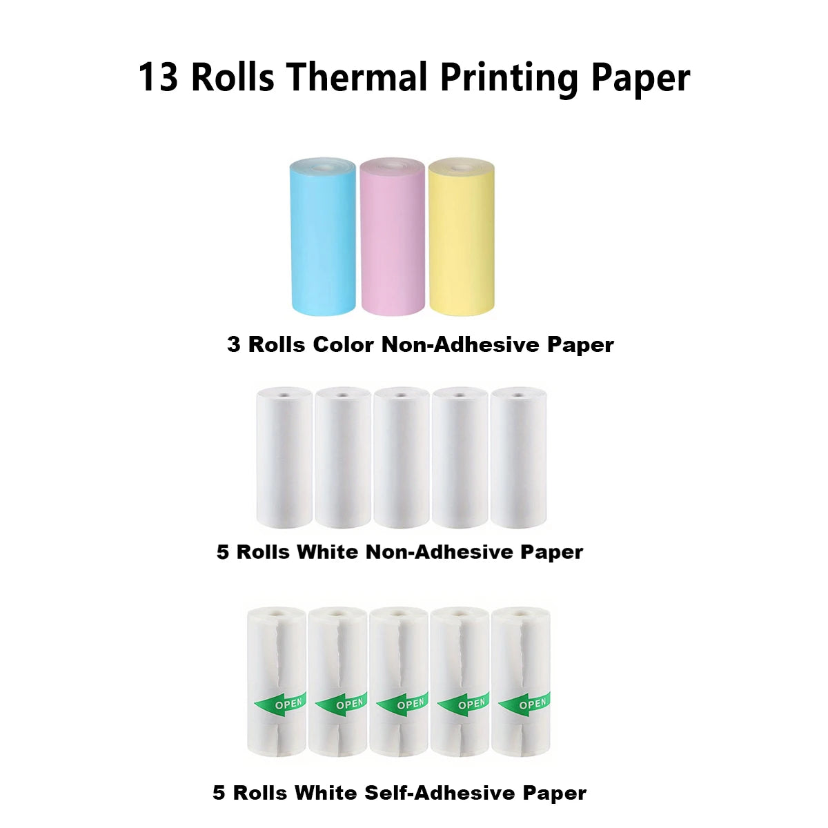 Wireless Mini Photo Thermal Printer | Mobile App, USB Charging, Suitable for Thermal Paper, Photos and Notes | Office,57*25mm