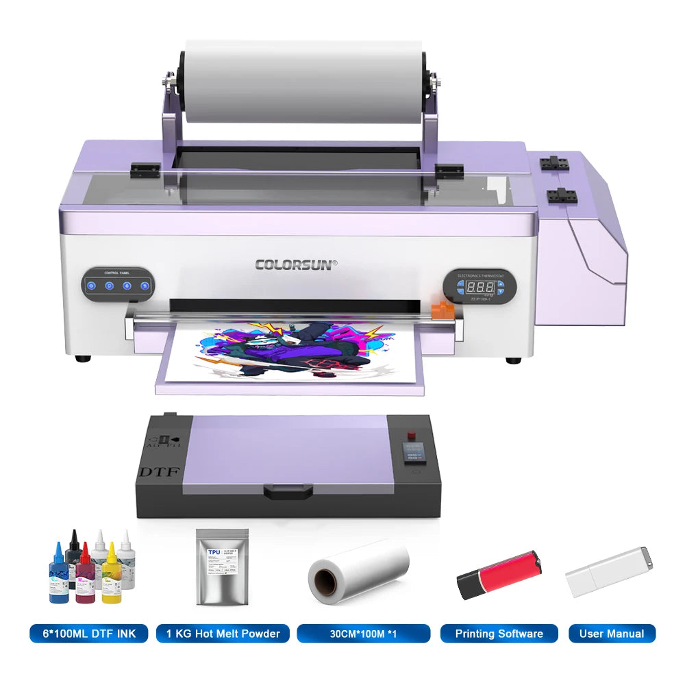 Colorsun A3 DTF Printer Impresora A3 DTF T-Shirts Printing Machine Direct to Film A3 DTF Printer For T-Shirts Bags Hoodies