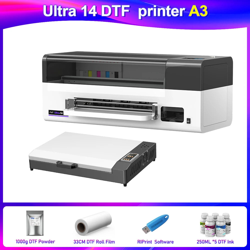 OYfame 14 Inch DTF Printer For XP600 A3 Impresora DTF Directly To Film DTF Transfer Printer Clothes t shirt Printing Machine A3