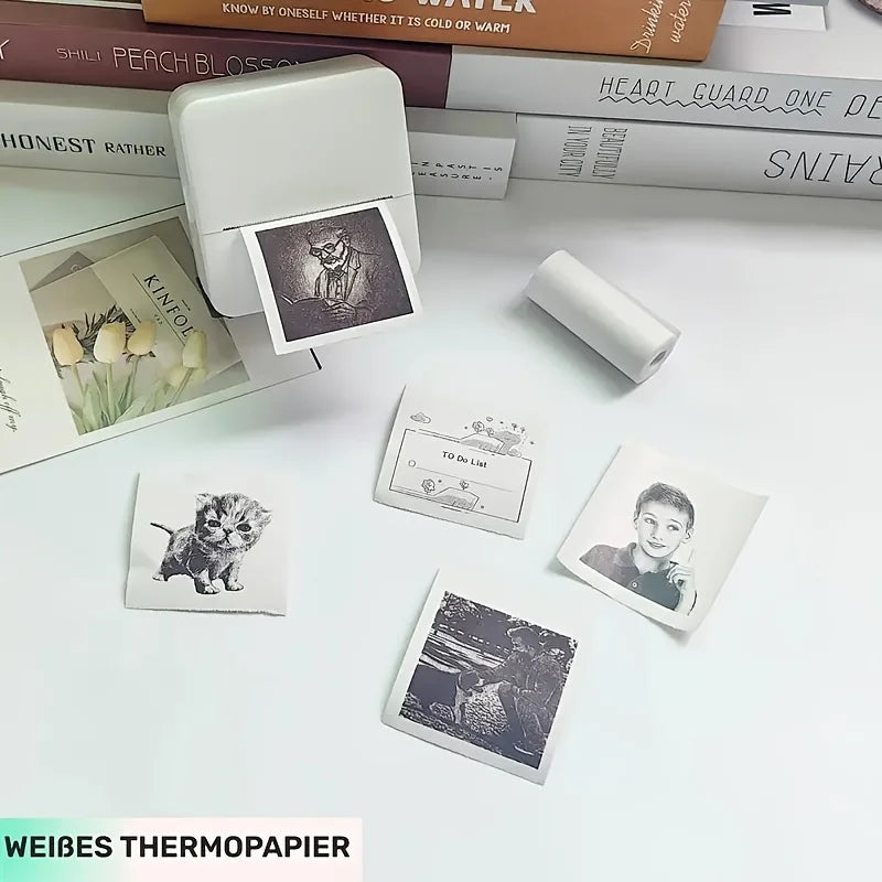 Wireless Mini Photo Thermal Printer | Mobile App, USB Charging, Suitable for Thermal Paper, Photos and Notes | Office,57*25mm