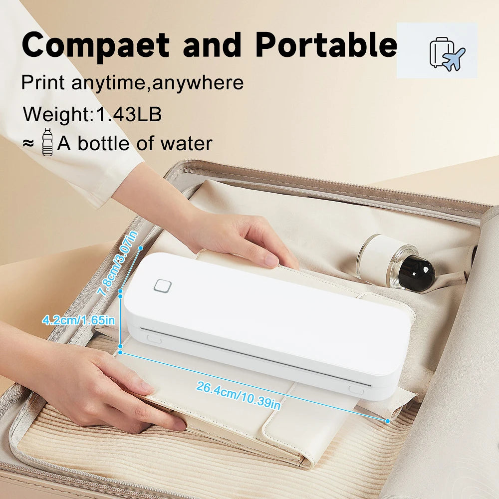 Marklife Thermal A4 Paper Printer D210 Portable Bluetooth Thermal Tattoo PrinterCompatible ios/Android For Home School Office