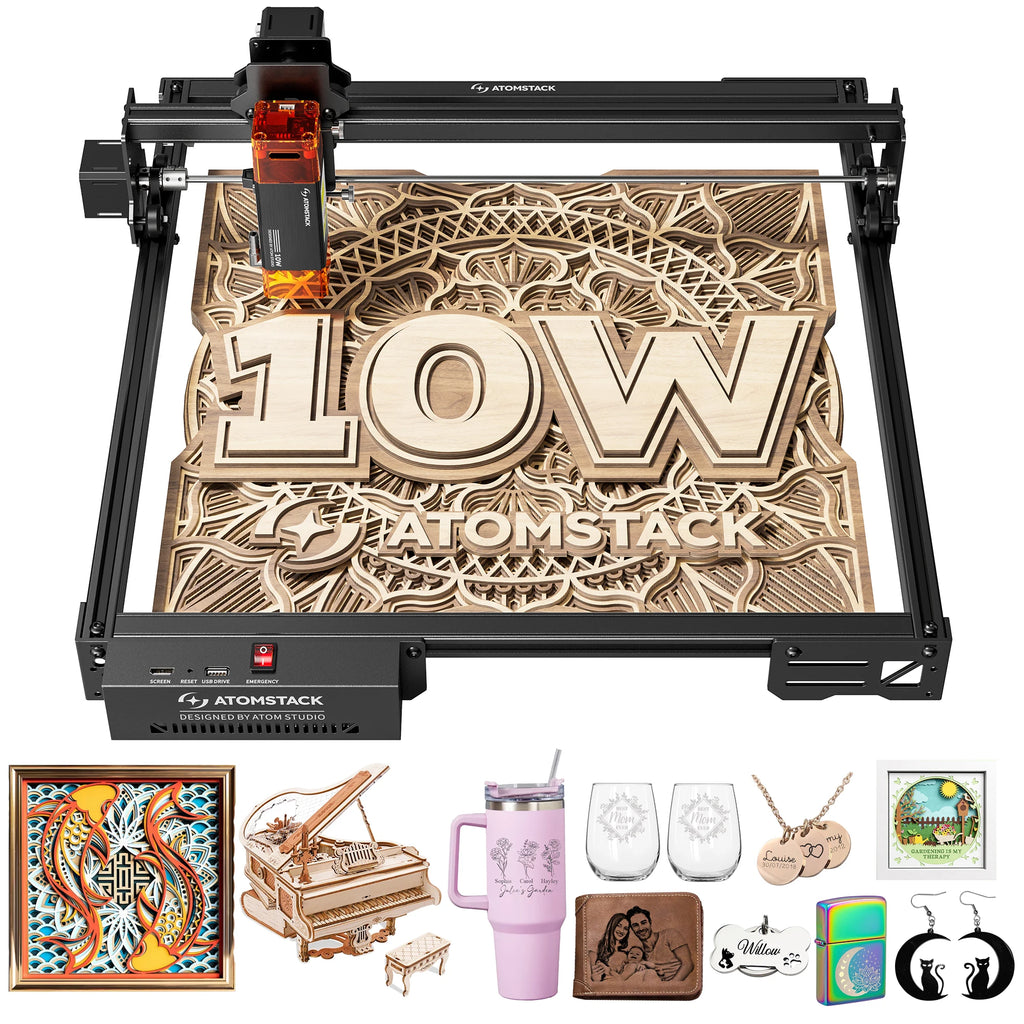 ATOMSTACK A10 Pro V2 Laser Engraving Wood Machine 12W CNC DIY high speed Laser Printer Cutter Engraver 410*380mm Engraver Area