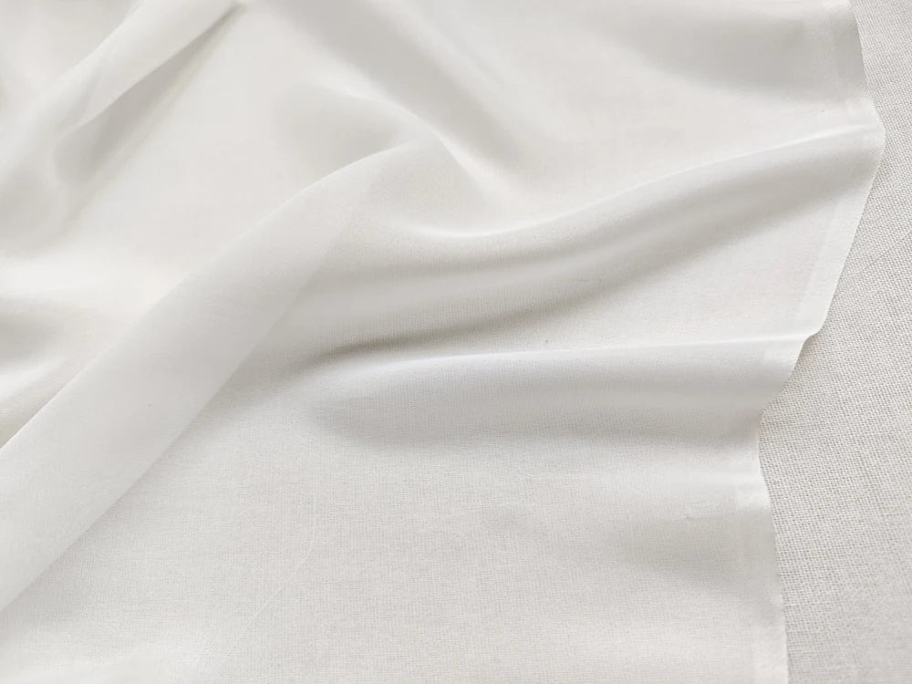 53'' Wide By Meters Mulberry Silk Cotton Chiffon Gauze Ivory Natural White Silk Fabric Wedding, Scarf, Lining