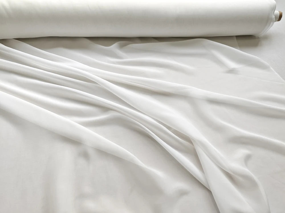 53'' Wide By Meters Mulberry Silk Cotton Chiffon Gauze Ivory Natural White Silk Fabric Wedding, Scarf, Lining